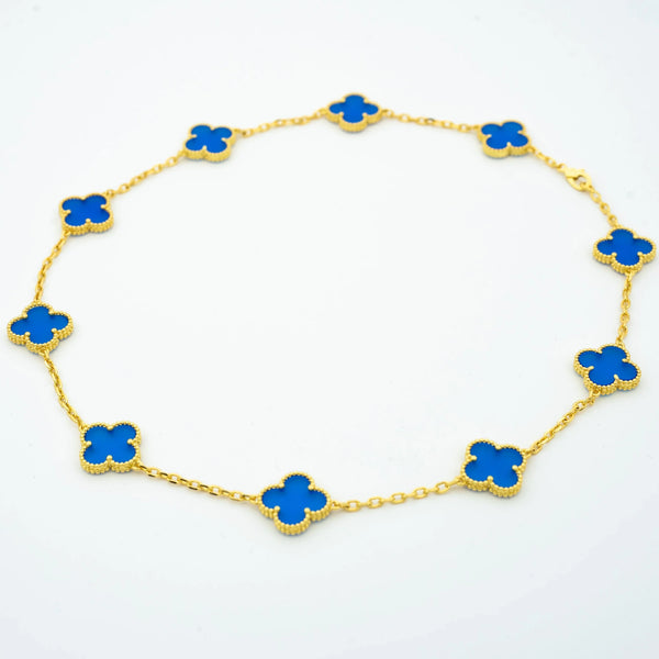 VINTAGE AGATE NECKLACE 10 MOTIFS GOLD