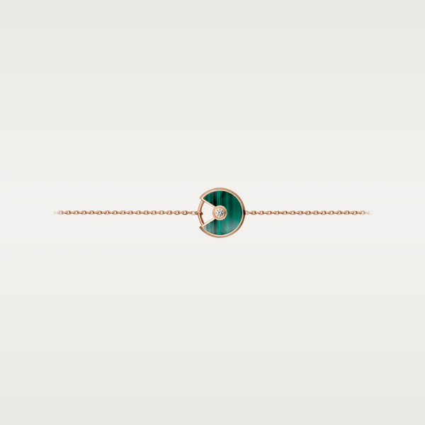 AMULETTE MALACHITE PINK GOLD BRACELET