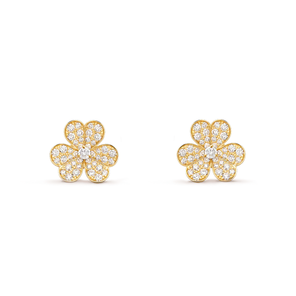 FRIVOLE GOLD FLOWER DIAMOND EARRINGS