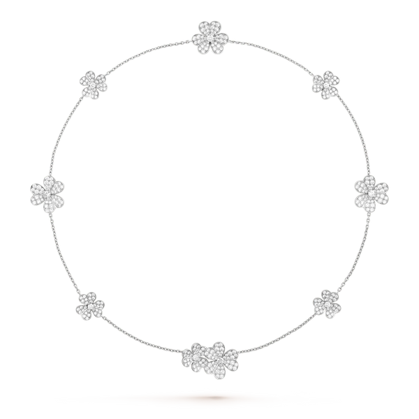 FRIVOLE SILVER 9 FLOWERS NECKLACE